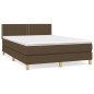 vidaXL Boxspringbett mit Matratze Dunkelbraun 140x200 cm Stoff vidaXL Boxspringbett mit Matratze Dunkelbraun 140x200 cm Stoff
