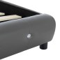 Bett mit Matratze Grau Kunstleder 140 x 200 cm Bett mit Matratze Grau Kunstleder 140 x 200 cm