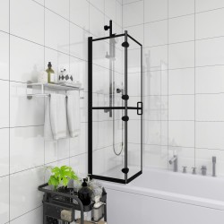 vidaXL Faltbare Duschkabine ESG Schwarz 100x140 cm