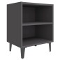 vidaXL Nachttische mit Metallbeinen 2 Stk. Grau 40x30x50 cm vidaXL Nachttische mit Metallbeinen 2 Stk. Grau 40x30x50 cm