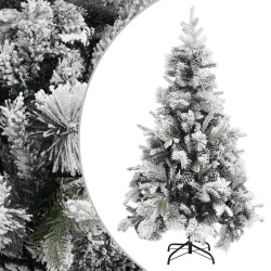 vidaXL Weihnachtsbaum mit Zapfen Beschneit 195 cm PVC & PE