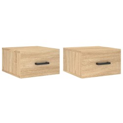 vidaXL Wand-Nachttische 2 Stk. Sonoma-Eiche 35x35x20 cm