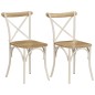 vidaXL Esszimmerstühle 2 Stk. Weiß Mango-Massivholz vidaXL Esszimmerstühle 2 Stk. Weiß Mango-Massivholz