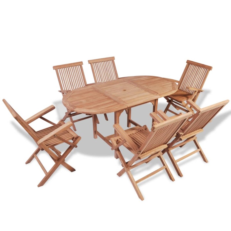 vidaXL 7-tlg. Garten-Essgruppe Teak Massivholz vidaXL 7-tlg. Garten-Essgruppe Teak Massivholz