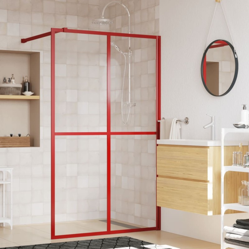 vidaXL Duschwand für Begehbare Dusche mit ESG Klarglas Rot 118x195 cm vidaXL Duschwand für Begehbare Dusche mit ESG Klarglas Rot 118x195 cm