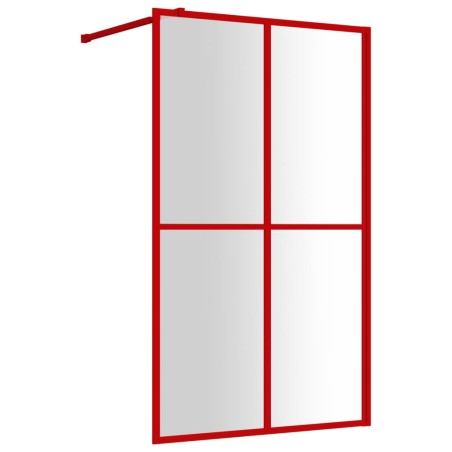 vidaXL Duschwand für Begehbare Dusche mit ESG Klarglas Rot 118x195 cm