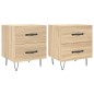 vidaXL Nachttische 2 Stk. Sonoma-Eiche 40x35x47,5 cm Holzwerkstoff