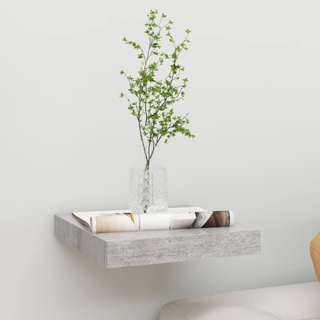 vidaXL Schwebendes Wandregal Betongrau 23x23,5x3,8 cm MDF