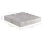 vidaXL Schwebendes Wandregal Betongrau 23x23,5x3,8 cm MDF vidaXL Schwebendes Wandregal Betongrau 23x23,5x3,8 cm MDF