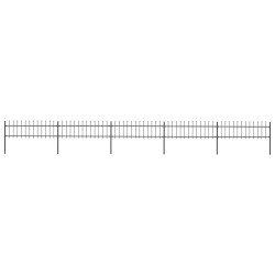 vidaXL Gartenzaun mit Speerspitzen Stahl 8,5 x 0,6 m Schwarz
