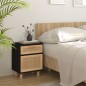 vidaXL Nachttisch Schwarz Massivholz Kiefer und Natur-Rattan vidaXL Nachttisch Schwarz Massivholz Kiefer und Natur-Rattan
