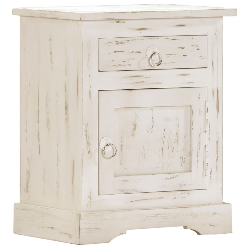 vidaXL Nachttisch Weiß 40×30×50 cm Massivholz Mango vidaXL Nachttisch Weiß 40×30×50 cm Massivholz Mango