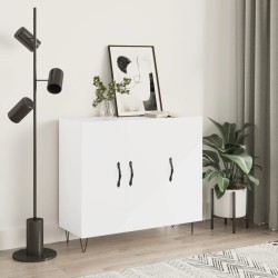 vidaXL Sideboard Hochglanz-Weiß 90x34x80 cm Holzwerkstoff