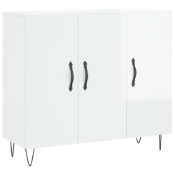 vidaXL Sideboard Hochglanz-Weiß 90x34x80 cm Holzwerkstoff