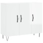 vidaXL Sideboard Hochglanz-Weiß 90x34x80 cm Holzwerkstoff vidaXL Sideboard Hochglanz-Weiß 90x34x80 cm Holzwerkstoff
