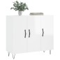 vidaXL Sideboard Hochglanz-Weiß 90x34x80 cm Holzwerkstoff vidaXL Sideboard Hochglanz-Weiß 90x34x80 cm Holzwerkstoff