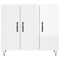 vidaXL Sideboard Hochglanz-Weiß 90x34x80 cm Holzwerkstoff vidaXL Sideboard Hochglanz-Weiß 90x34x80 cm Holzwerkstoff