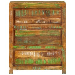 vidaXL Schubladenschrank Mehrfarbig 60x33x75 cm Altholz Massiv