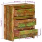 vidaXL Schubladenschrank Mehrfarbig 60x33x75 cm Altholz Massiv vidaXL Schubladenschrank Mehrfarbig 60x33x75 cm Altholz Massiv