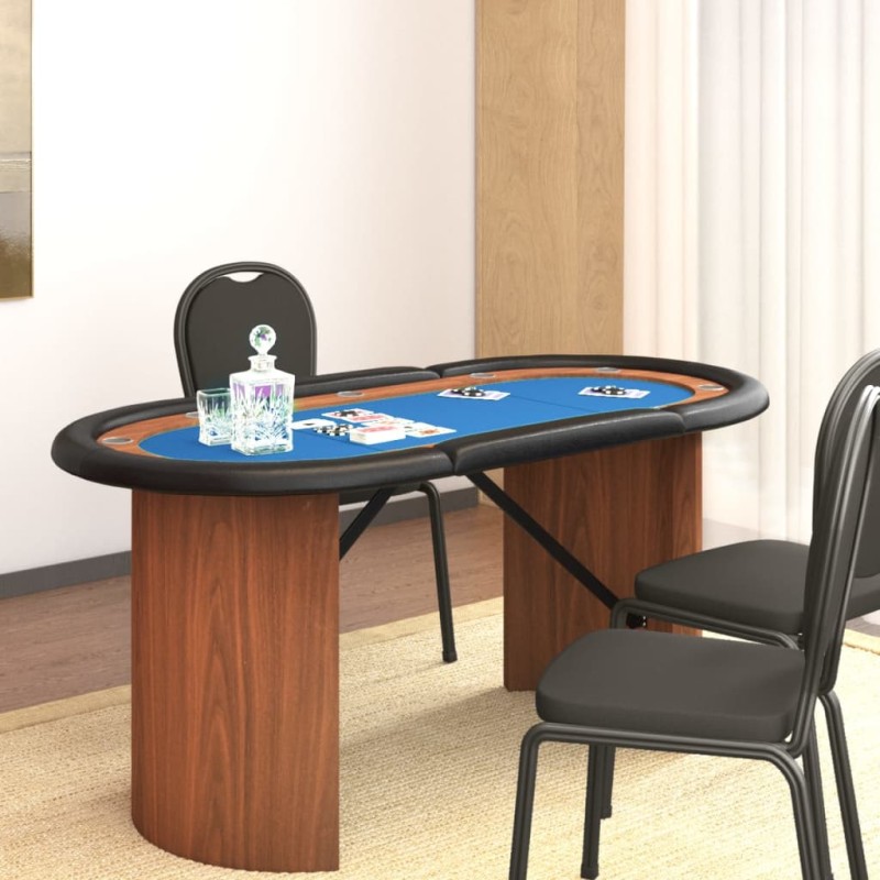 vidaXL Pokertisch 10 Spieler Blau 160x80x75 cm vidaXL Pokertisch 10 Spieler Blau 160x80x75 cm