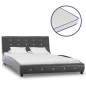 Bett mit Memory-Schaum-Matratze Grau Kunstleder 120×200cm Bett mit Memory-Schaum-Matratze Grau Kunstleder 120×200cm