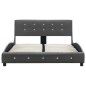 Bett mit Memory-Schaum-Matratze Grau Kunstleder 120×200cm Bett mit Memory-Schaum-Matratze Grau Kunstleder 120×200cm