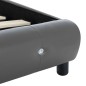 Bett mit Memory-Schaum-Matratze Grau Kunstleder 120×200cm Bett mit Memory-Schaum-Matratze Grau Kunstleder 120×200cm
