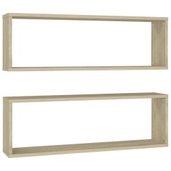 vidaXL Würfelregale 2 Stk. Sonoma-Eiche 80x15x26,5 cm Holzwerkstoff