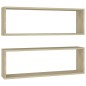 vidaXL Würfelregale 2 Stk. Sonoma-Eiche 80x15x26,5 cm Holzwerkstoff vidaXL Würfelregale 2 Stk. Sonoma-Eiche 80x15x26,5 cm Holzwerkstoff