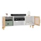 vidaXL TV-Schrank Weiß 105x30x40 cm Massivholz Kiefer Natur-Rattan vidaXL TV-Schrank Weiß 105x30x40 cm Massivholz Kiefer Natur-Rattan
