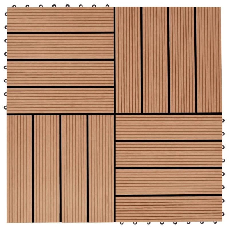 22 Stk. Terrassenfliesen 30 x 30 cm 2 qm WPC Teakholzfarbe 22 Stk. Terrassenfliesen 30 x 30 cm 2 qm WPC Teakholzfarbe