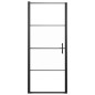vidaXL Duschtür 91x195 cm Halbmatt Hartglas Schwarz vidaXL Duschtür 91x195 cm Halbmatt Hartglas Schwarz
