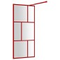 vidaXL Duschwand für Begehbare Dusche mit ESG Klarglas Rot 80x195 cm vidaXL Duschwand für Begehbare Dusche mit ESG Klarglas Rot 80x195 cm