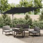 vidaXL Ampelschirm mit Doppeldach Schwarz 400x300 cm vidaXL Ampelschirm mit Doppeldach Schwarz 400x300 cm