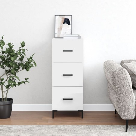 vidaXL Sideboard Hochglanz-Weiß 34,5x34x90 cm Holzwerkstoff