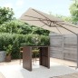vidaXL Bartisch mit Glasplatte Braun 105x80x110 cm Poly Rattan vidaXL Bartisch mit Glasplatte Braun 105x80x110 cm Poly Rattan