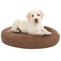 vidaXL Waschbares Hunde- & Katzenkissen Braun 70x70x15 cm Plüsch
