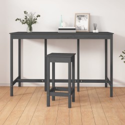 vidaXL Bartisch Grau 180x80x110 cm Massivholz Kiefer