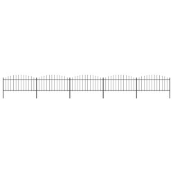 Gartenzaun mit Speerspitzen Stahl (0,5 - 0,75) x 8,5 m Schwarz
