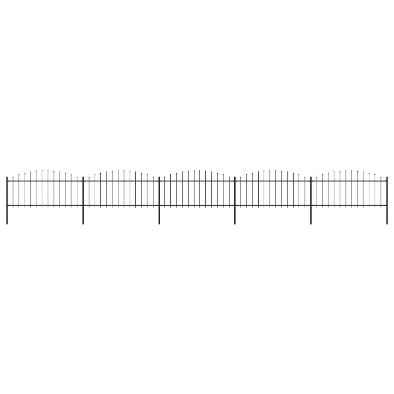 Gartenzaun mit Speerspitzen Stahl (0,5 - 0,75) x 8,5 m Schwarz Gartenzaun mit Speerspitzen Stahl (0,5 - 0,75) x 8,5 m Schwarz