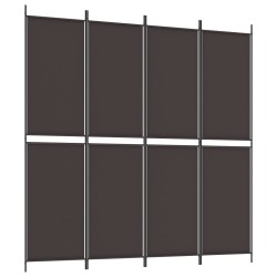 vidaXL 4-tlg. Paravent Braun 200x200 cm Stoff