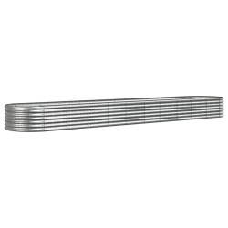 vidaXL Hochbeet Pulverbeschichteter Stahl 440x80x36 cm Silbern