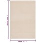 vidaXL Teppich Waschbar Flauschig Kurzflor 200x290 Rutschfest Beige