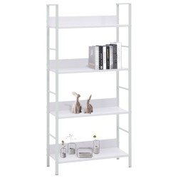 vidaXL Bücherregal 4 Regalböden Weiß 60×27,6×124,5 cm Holzwerkstoff