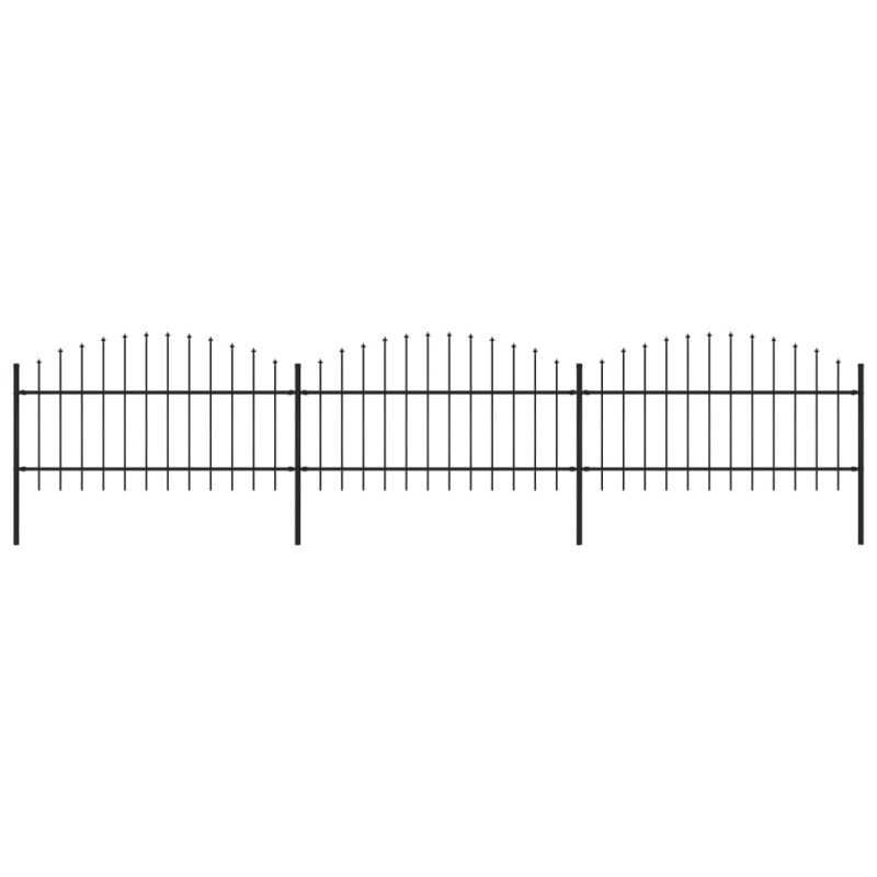 Gartenzaun mit Speerspitzen Stahl (1 - 1,25) x 5,1 m Schwarz Gartenzaun mit Speerspitzen Stahl (1 - 1,25) x 5,1 m Schwarz
