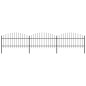 Gartenzaun mit Speerspitzen Stahl (1 - 1,25) x 5,1 m Schwarz Gartenzaun mit Speerspitzen Stahl (1 - 1,25) x 5,1 m Schwarz