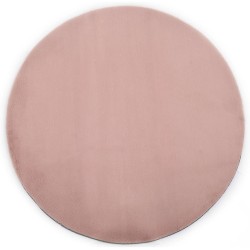 vidaXL Teppich 80 cm Kunstkaninchenfell Altrosa