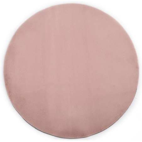 vidaXL Teppich 80 cm Kunstkaninchenfell Altrosa