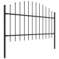 Gartenzaun mit Speerspitzen Stahl (1 - 1,25) x 5,1 m Schwarz Gartenzaun mit Speerspitzen Stahl (1 - 1,25) x 5,1 m Schwarz
