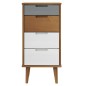 vidaXL Schubladenschrank MOLDE Braun 40x35x82 cm Massivholz Kiefer vidaXL Schubladenschrank MOLDE Braun 40x35x82 cm Massivholz Kiefer